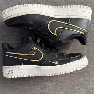 Nike Black and Gold Air Sneakers